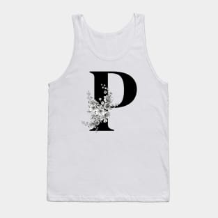 O alphabet Botanical cherry blossom sakura flowers Tank Top